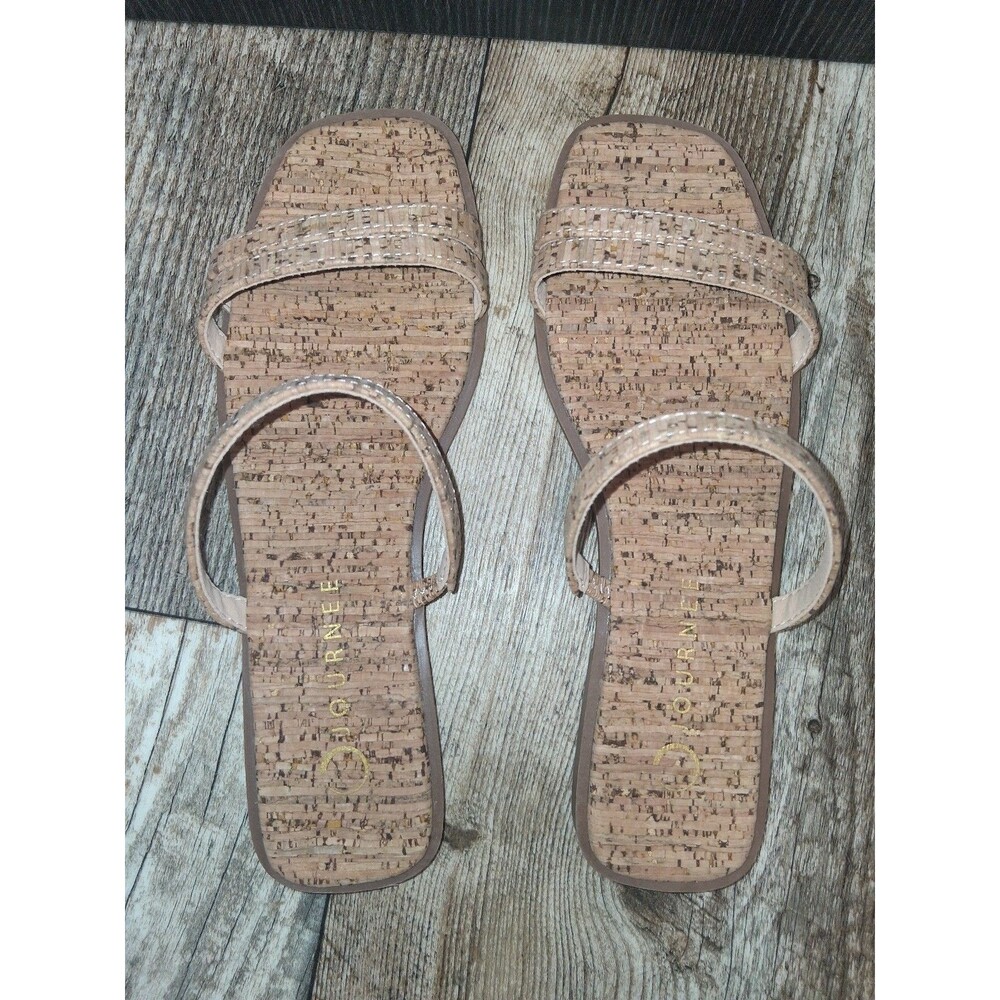 NEW! Women's Journee Collection Brisa Multi Strap Slide Sandal, Cork Size 6.5 - Picture 6 of 9